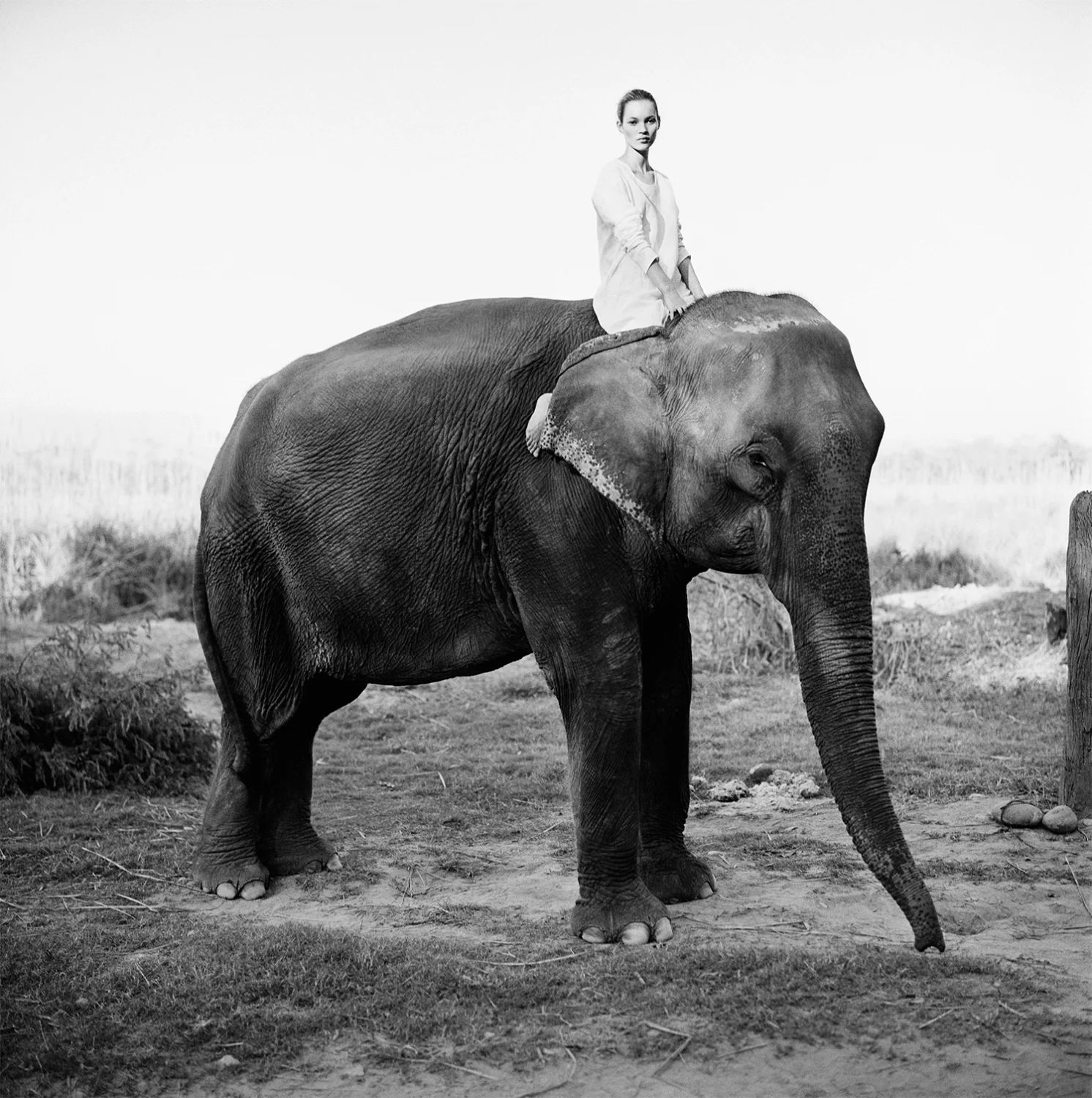 Arthur Elgort Kate Moss on Elephant Nepal British Vogue 1993 CAMERA WORK Gallery