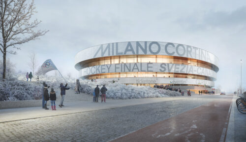 Die Eishalle bei den Olympischen Winterspielen 2026 Milano Cortina 2026.